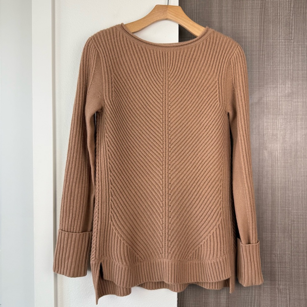Vince Camel Directional Ribbed Wool Cashmere Sweater - Picture 3 of 11